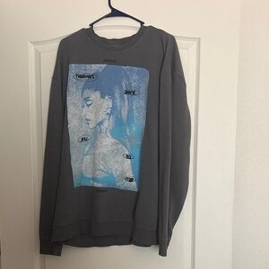 Ariana Grande Gray Sweatshirt with Blue Graphic